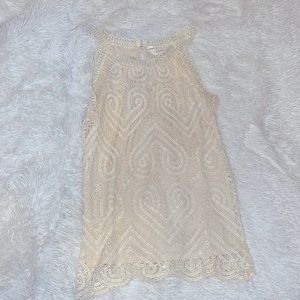 Lace/macrame Halter Top, Size S